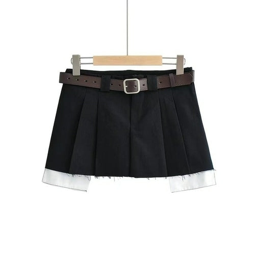 Casual Sweet Girls Khaki Tooling Short Skirt