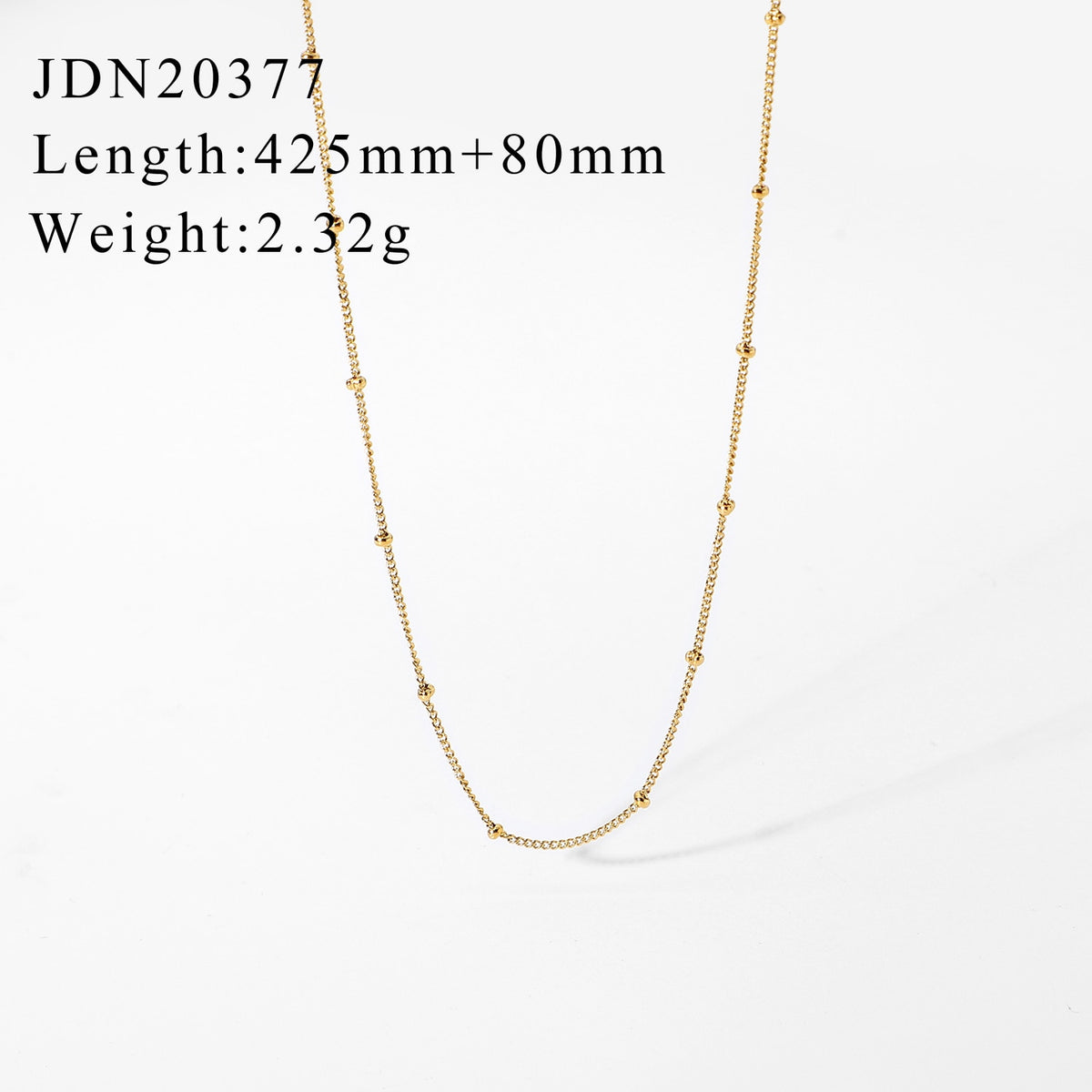 Edelstahl-Schmuck für Frauen und Mädchen, 18 Karat vergoldet, dünne Perlenkette, Mini-Kette, Halsband-Halskette für Frauen