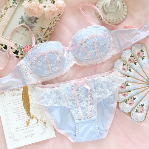 Underwear sweet and cute lace lingerie with briefs set girl heart