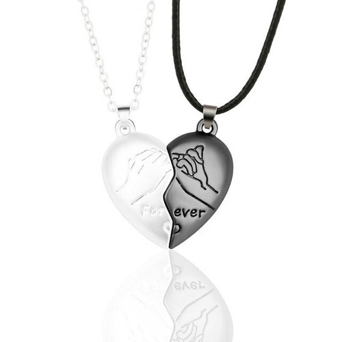 Unique Design Paired Heart Necklaces Pinky Swear Magnet Pendant Chains