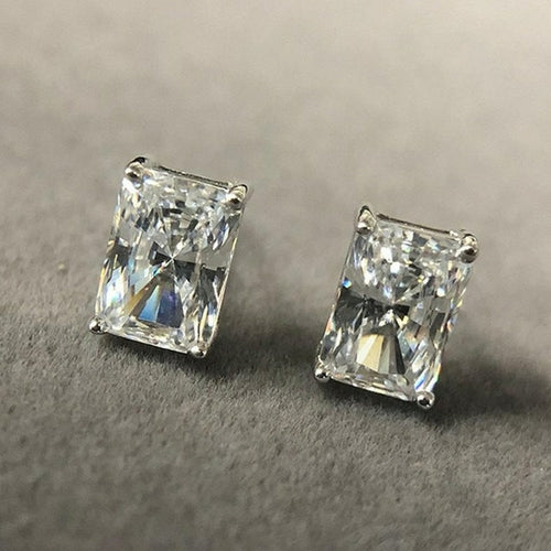 Aretes Geométricos Aaa Cubic Zirconia Para Mujer Color Plata