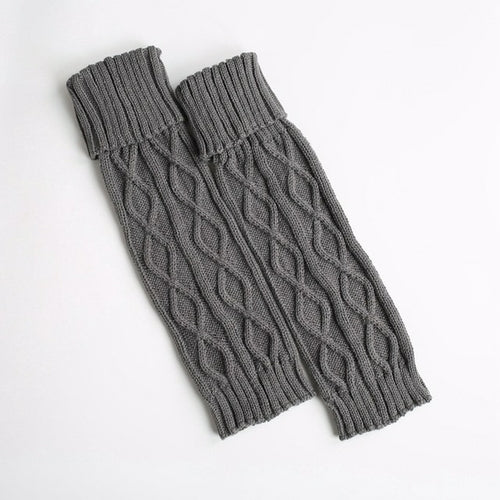 Leggings cálidos de lana de punto de invierno Vintage Lingge Color sólido térmico