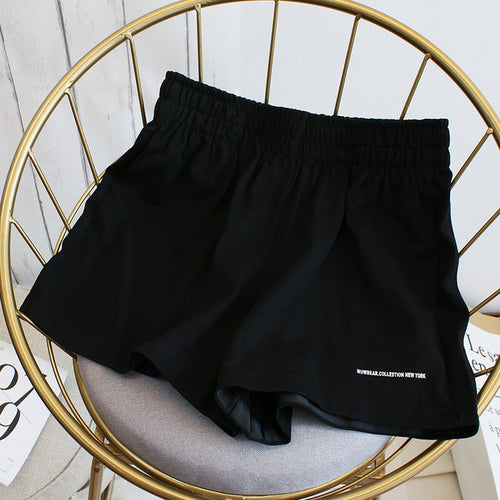 Damen-Shorts mit hoher Taille, lässig, Radfahren, Brief, Sommer, Harajuku