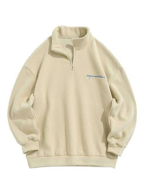 Cotton Hoodie for Men Solid Fleece Lining Sweatshirt Turtleneck