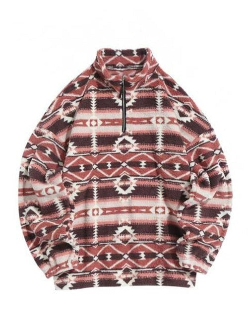 Pullover Sweatshirt Herren | Sweatshirt mit Ethno-Print | Aztekischer Druck