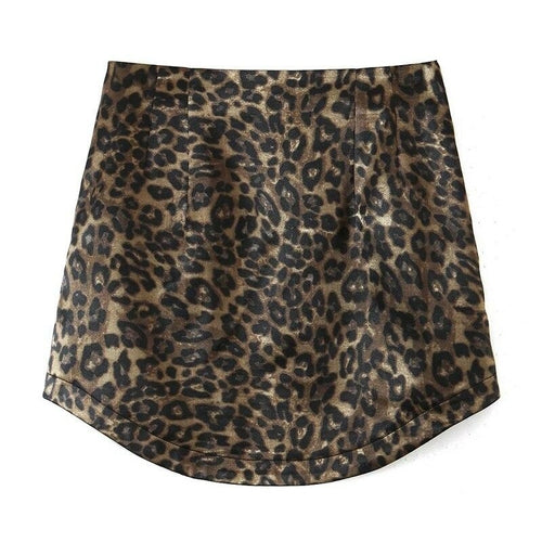 Women Leopard Print Short Skirt