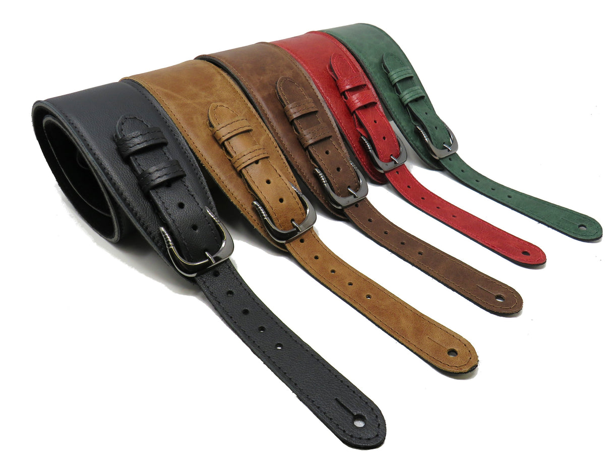 Buckled Leather Softy Guitar Strap / Bass Guitar / Electric Guitar / Sponge Comfy Strap / Guitarist Gift