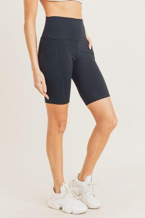 Tapered Band Essential Bermuda-Leggings mit hoher Taille