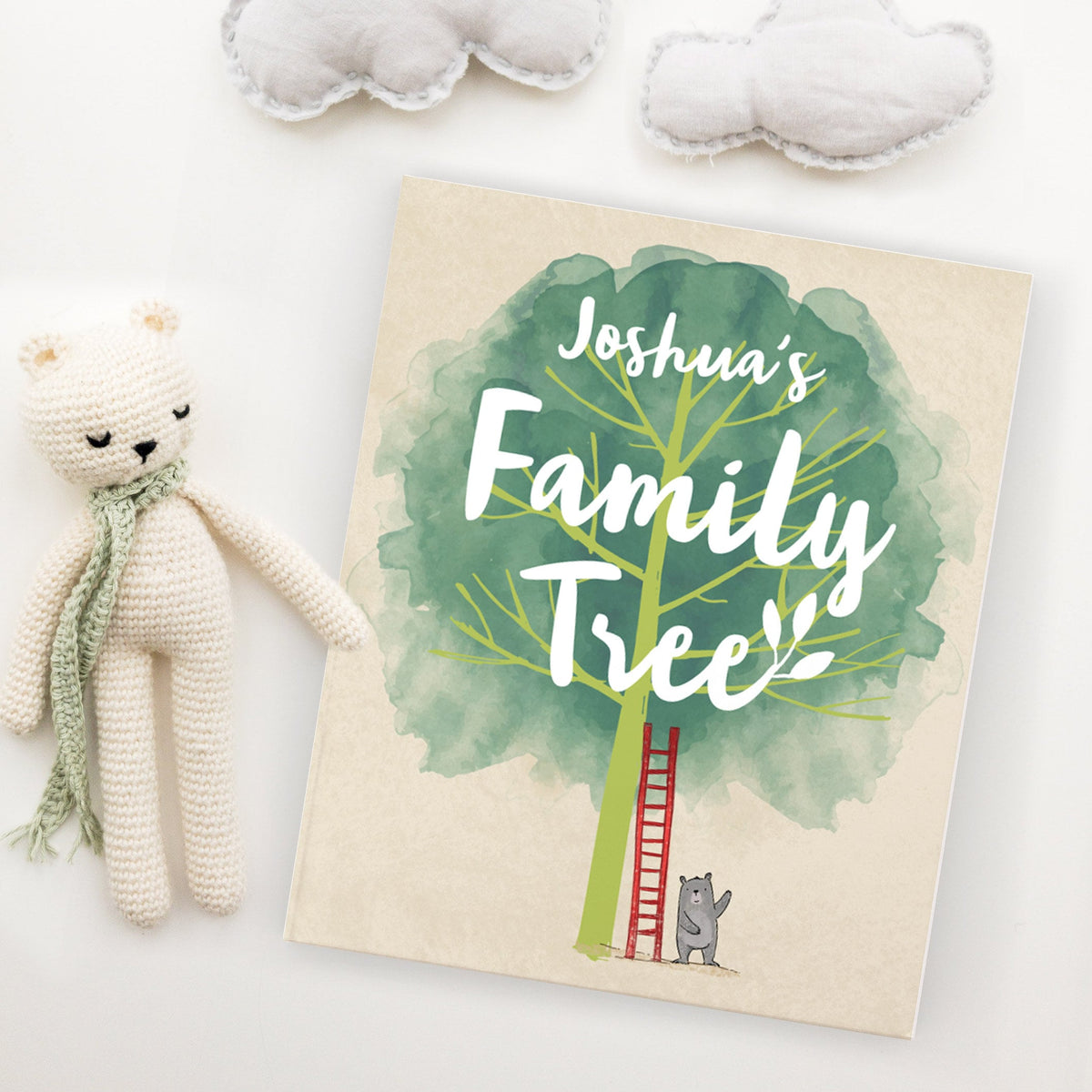 Libro de recuerdo de árbol genealógico personalizado para bebé - plantar un árbol, para un nuevo bebé, cumpleaños, nieto, sobrina, sobrino, ahijado, regalo de bautismo