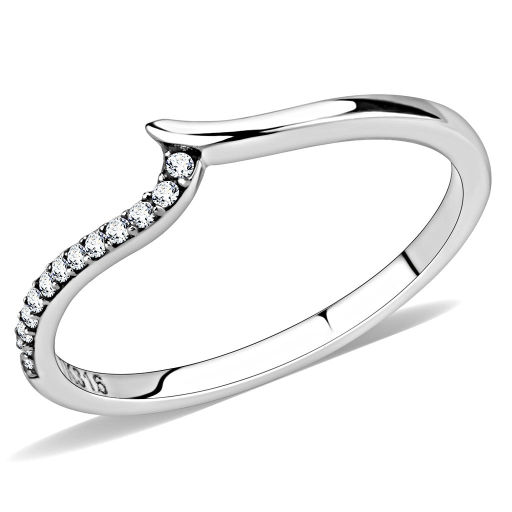 DA162 - High polished (no plating) Stainless Steel Ring with AAA Grade