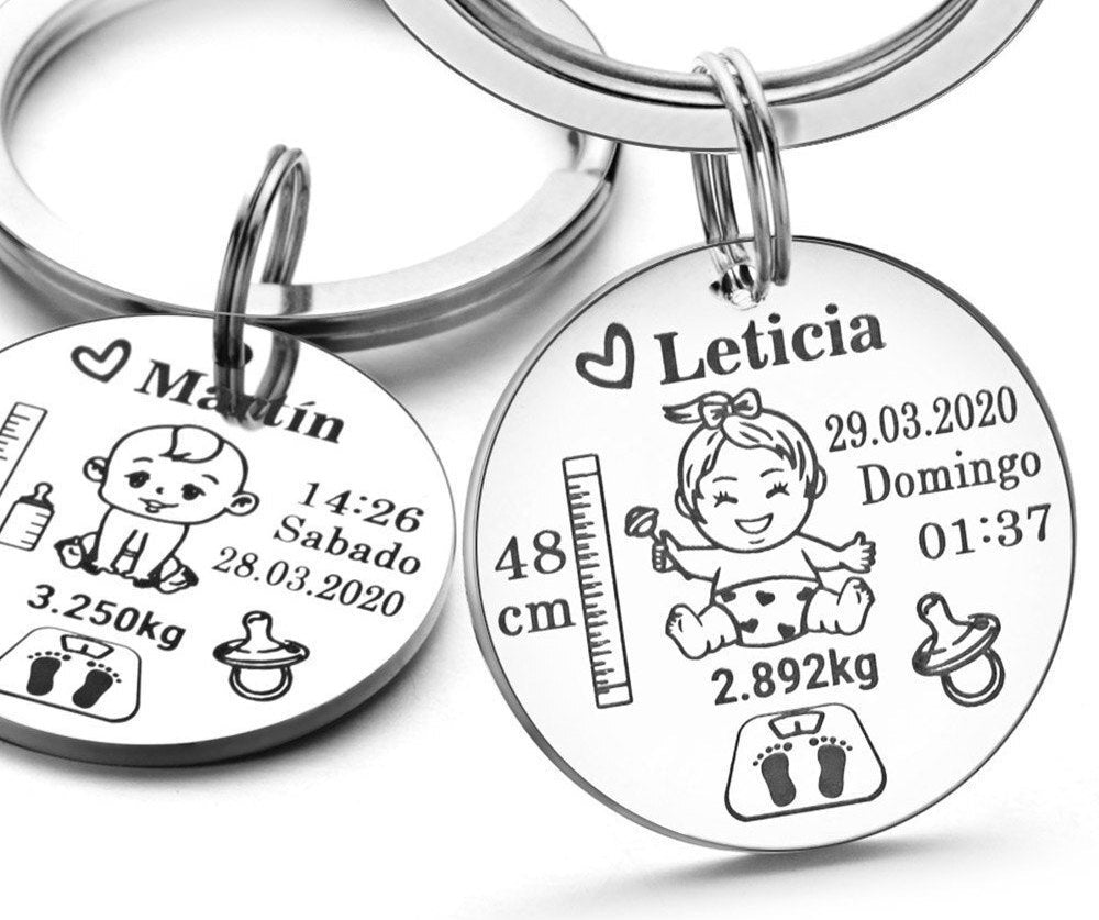 Personalized Engraved Custom Baby Keychain For Baby Kids Gift