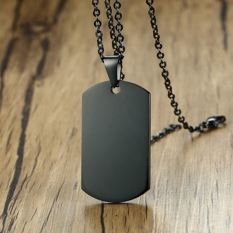 Mens Personalized Dog Tag Necklace | Men Necklace | Custom Dog Tag Necklace | Personalized Dog Tag Pendant | Men Jewelry | Engraved Necklace