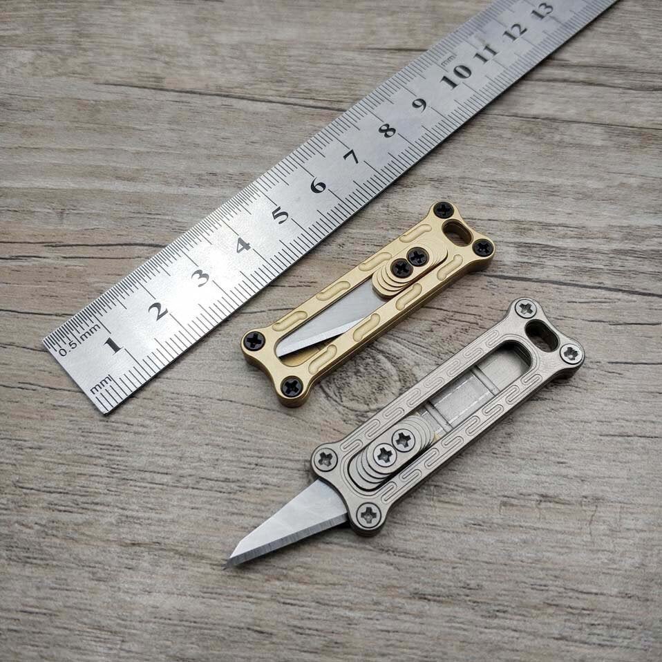 Metal engraving knife sliding blade paper knife key ring pocket knife