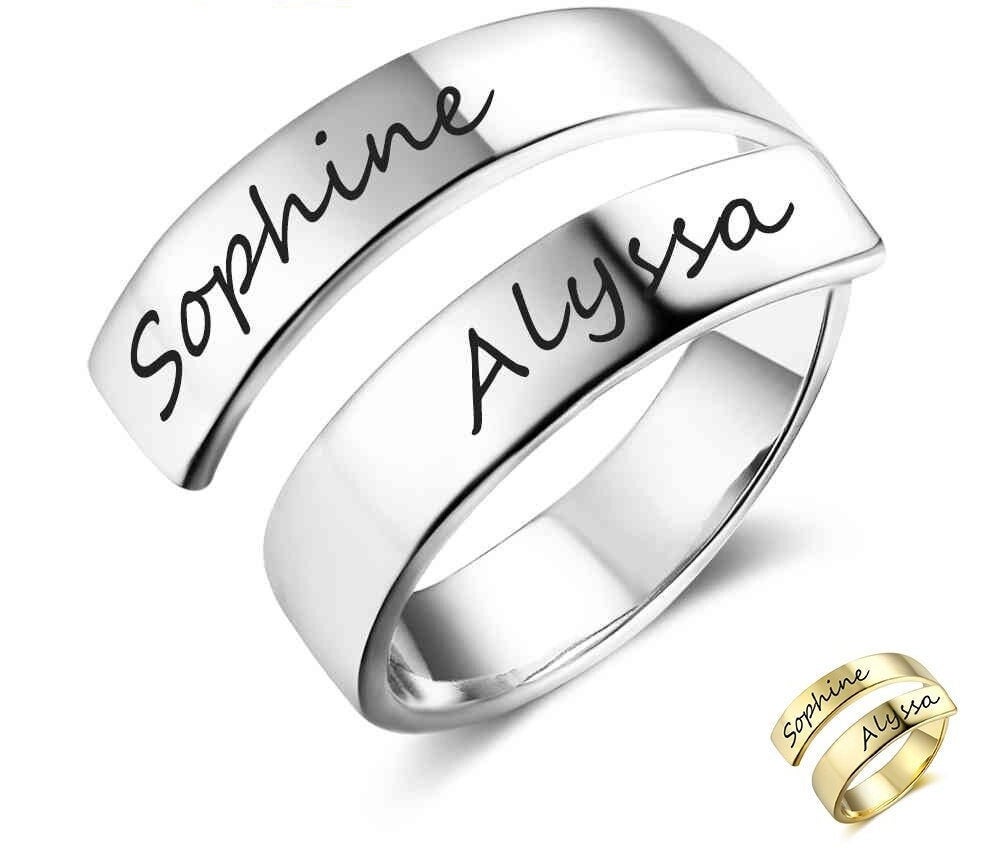 Personalized Name Ring | Stackable Rings | Dainty Name Ring | Custom Name Ring | Name Band | Engraved Band Ring | Stainless Steel Women Ring