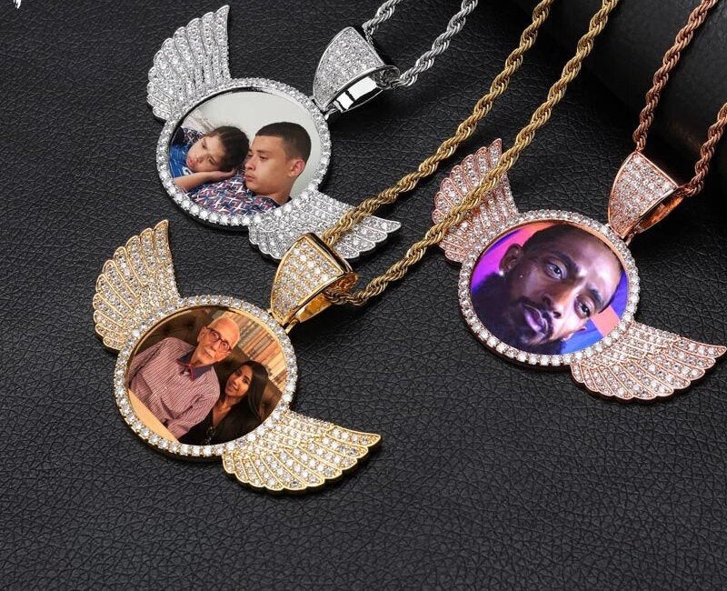 Custom Photo Memory Medallions -Pendant Necklace With Custom Photo -Custom Jewelry Pendant-Hip Hop Pendant Jewelry- perfect Memorial Gift - BonoGifts
