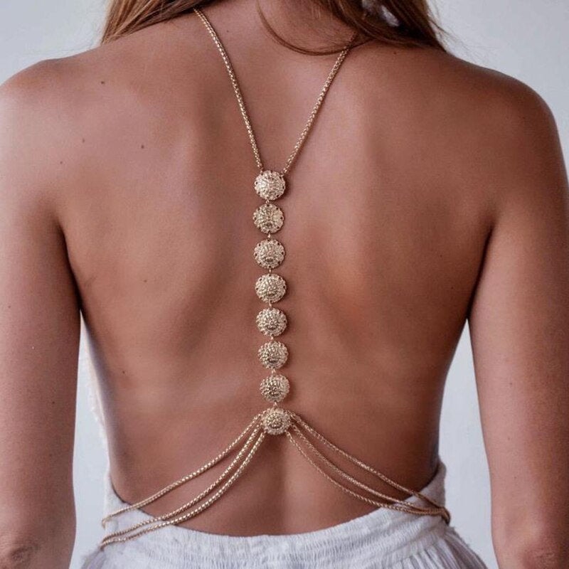 Body Jewelry Sexy Bikini Shoulder Chain Harness Necklace Belly Body Chain Necklaces For Women Jewellery Onlyfans Tiktok instagram - BonoGifts