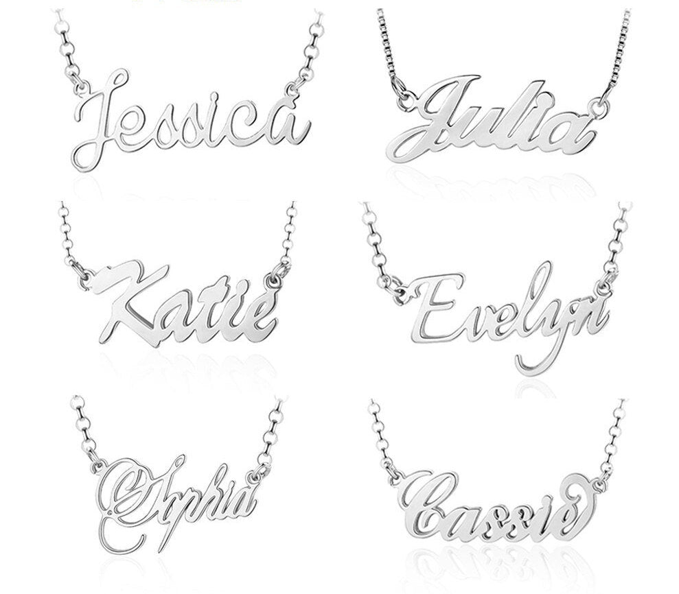 Custom Letter Necklace | Personalized Nameplate Necklace | 925 Sterling Silver Letter Necklace | Custom Jewelry gift | Dainty Name Necklace