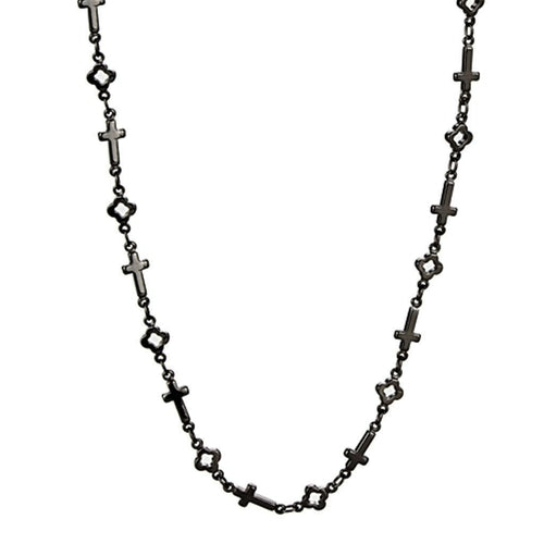 LO3454 - Collar TIN Latón Negro Cobalto Sin Piedra