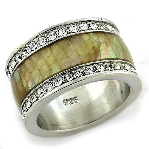 LOAS1180 Rhodium 925 Sterling Silver Ring with