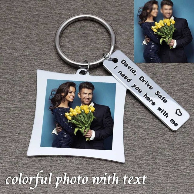 Personalized Picture Keychain | Custom Photo Keychain | Engraved Keychain | Photo Keyring | Gift for Him |  Year Gifts