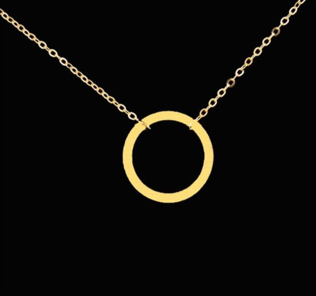 Open Circle Karma Necklace | Long Chain Circle Necklace | Open Circle Necklace |Minimalist Circle Necklace | Ring Link Karma Circle Necklace