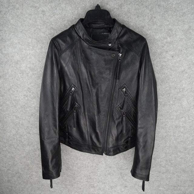 Schwarze Lederjacke | Damen Lederjacke | Echte Lederjacke | Jacken für Damen | Kunstlederjacken | Damen Motorradjacke