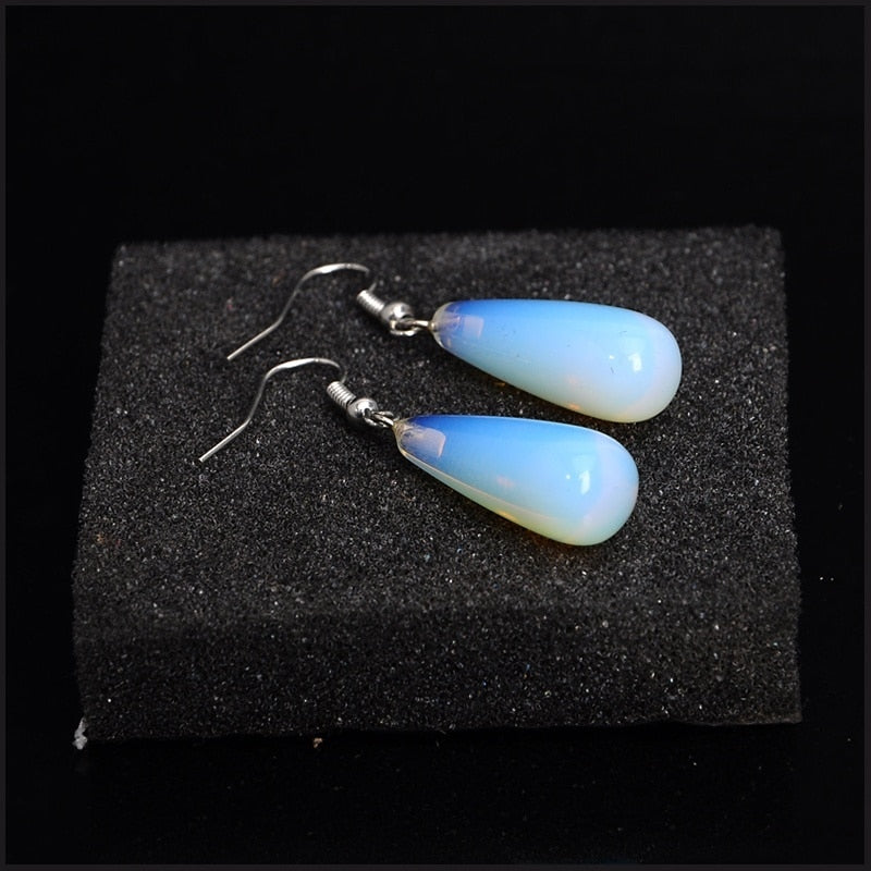 Mode-Mondstein-Ohrringe für Frauen Opal Clear Blue Ohrringe Sommer Schmuck Großhandel