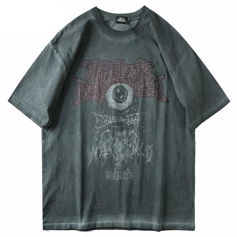 Men T Shirt Hip Hop 2020 Dark Streetwear Tshirt Evil Eye Print Harajuku Summer Short Sleeve T-Shirt Cotton Tops Tees Oversize - BonoGifts