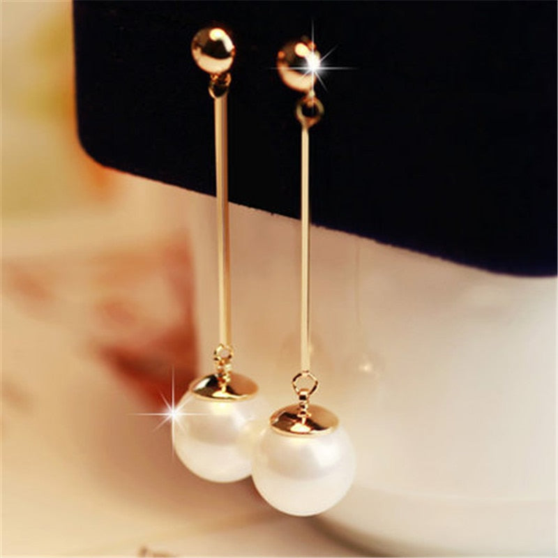 Pendiente colgante de perla | Pendientes colgantes de perlas | Pendiente colgante | Pendientes largos de perlas | Aretes de perla para novia | Pendientes largos con borlas