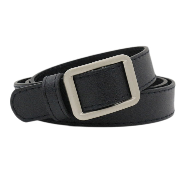 Damen Gürtel Classic Fashion Vintage Solid Leather Waistband Belt Strap Gürtel ohne Löcher Quadratische Schnalle 105cm