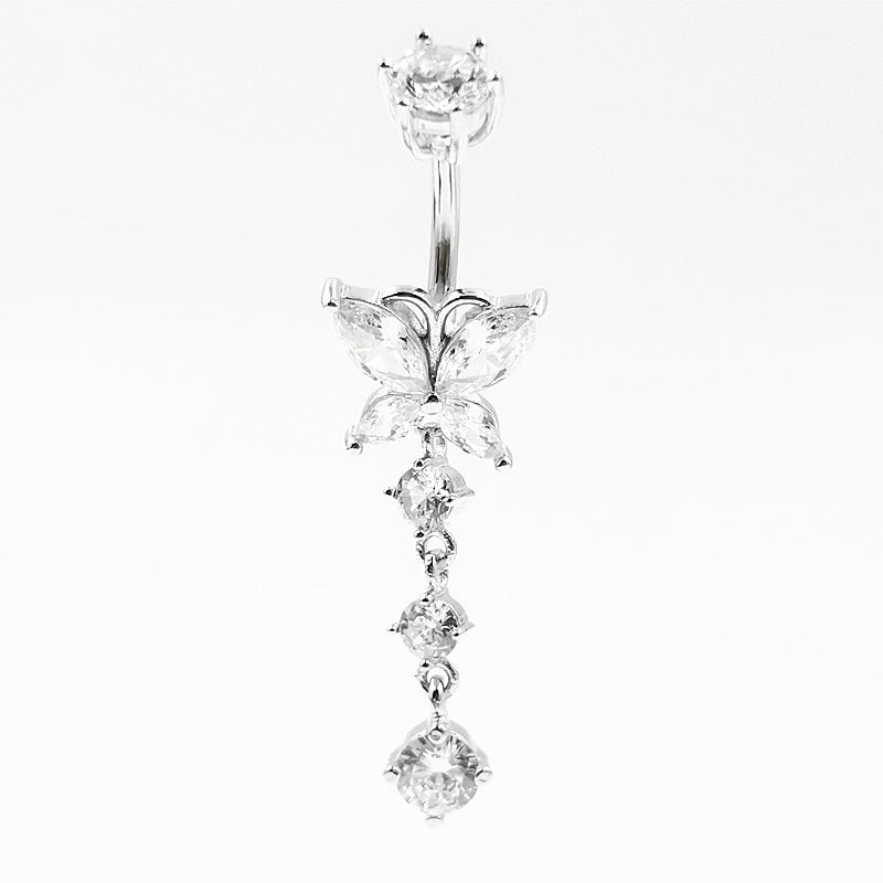 925 sterling silver belly button ring heart cubic zircon navel belly piercing jewelry