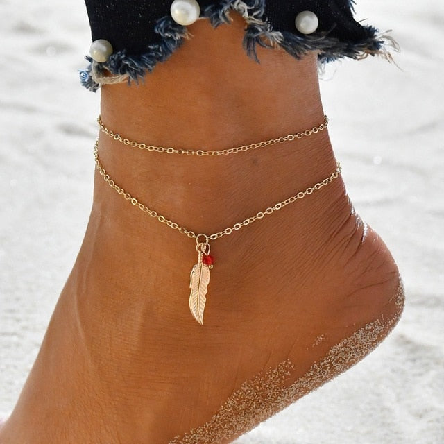 Anklet Bracelet | Chain Ankle Bracelet | Bohemian Anklet | Boho Foot Chain | Women Foot Bracelet | Women Ankle Bracelet | Beach Ocean Anklet