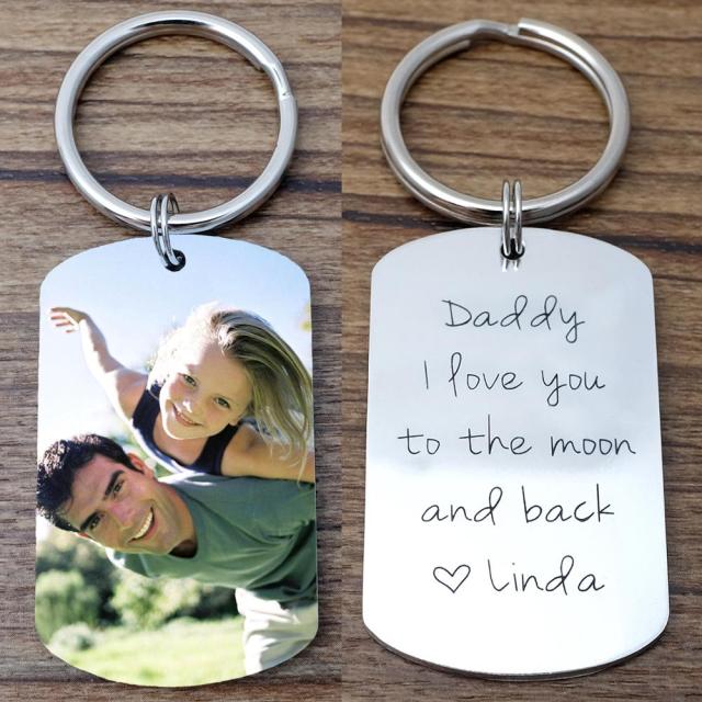 Personalized Picture Keychain | Custom Photo Keychain | Keepsake Keyring | Gift For Him | Fathers Day Gift