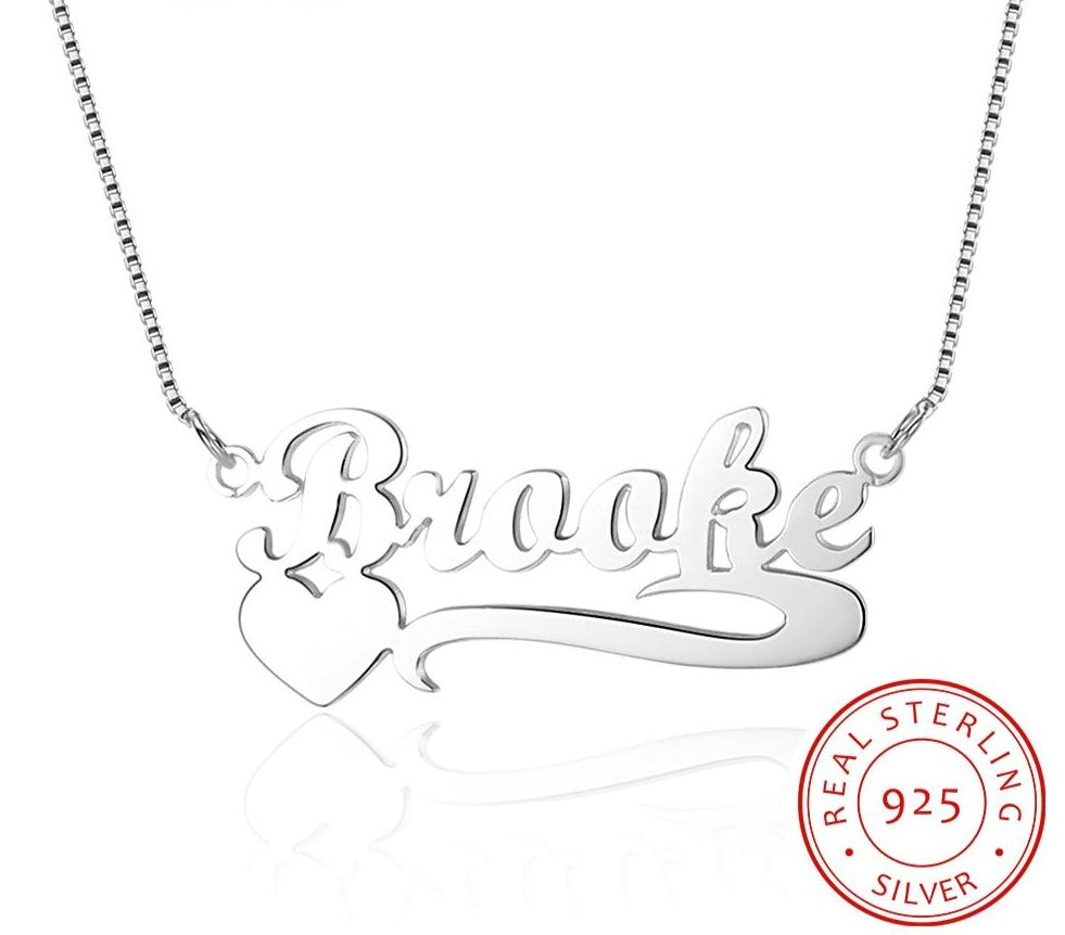 Kundenspezifische Halskette | Herz Namenskette | Silber Namensschild Halskette | Personalisierte Namenskette | Paar Liebe Halskette | Halskette mit Namensanhänger