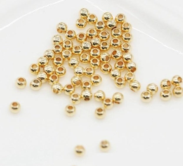 Ball Spacer Beads 2mm, 2.5mm, 3mm, 4mm | High Brass Metal Spacer Beads | Spacer Beads For Bracelet, Mini Round Beads, Jewelry Making