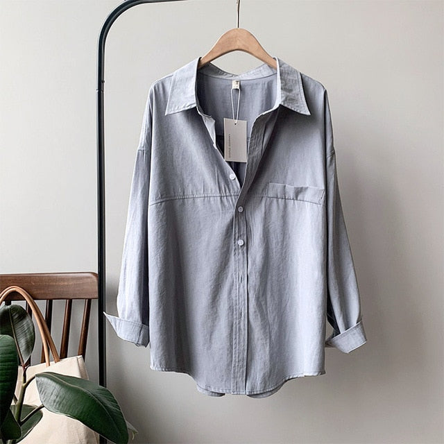 Frauen Bluse | Hemd mit Umlegekragen | Frauen minimalistisches Shirt | Sommer Blusen Top | Damen Freizeithemd | Loses Hemd aus Leinen | Sommerhemden