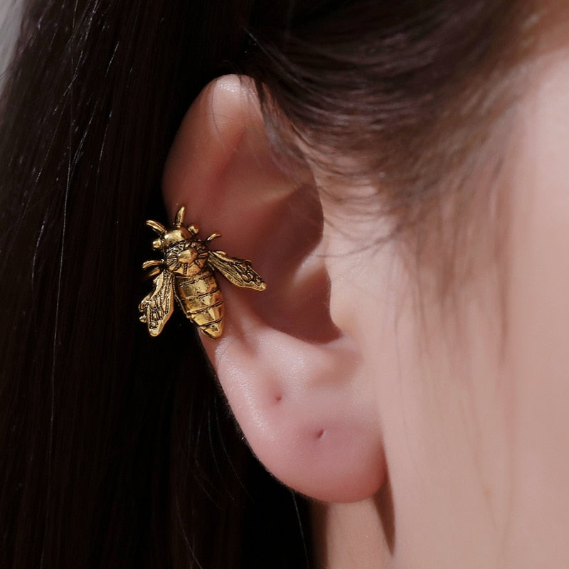 1 stücke Ohrringe Schmuck Insekt Ohrclip Metall Biene Ohrringe Oorbellen Ohrringe Für Frauen Erklärung Ohrringe