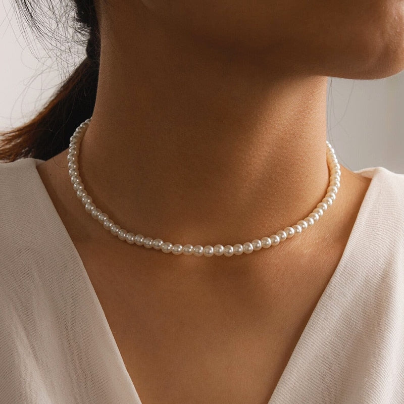 Pearl Choker Necklace | White Bridal Choker Necklace | Freshwater Pearl Necklace | Dainty Pearl Necklace | Wedding Necklace for Women Charm - BonoGifts