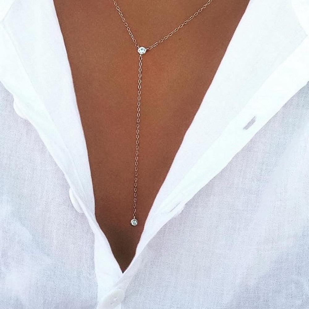 summer style Y design necklace pendant charm CZ SILVER gold choker necklace women jewelry