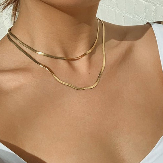 Asymmetric Lock Necklace for Women Twist Gold Silver Color Chunky Thick Lock Choker Chain Necklaces Party Jewelry