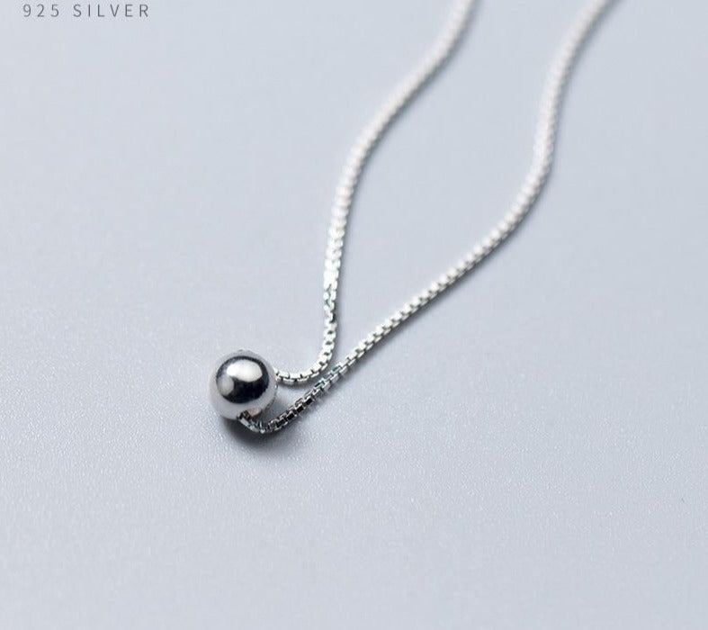 Dainty Silver Bead Necklace | Simple Necklace | Everyday Necklace | Tiny Bead Choker Necklace | Minimalist Ball Necklace | Dainty Necklace
