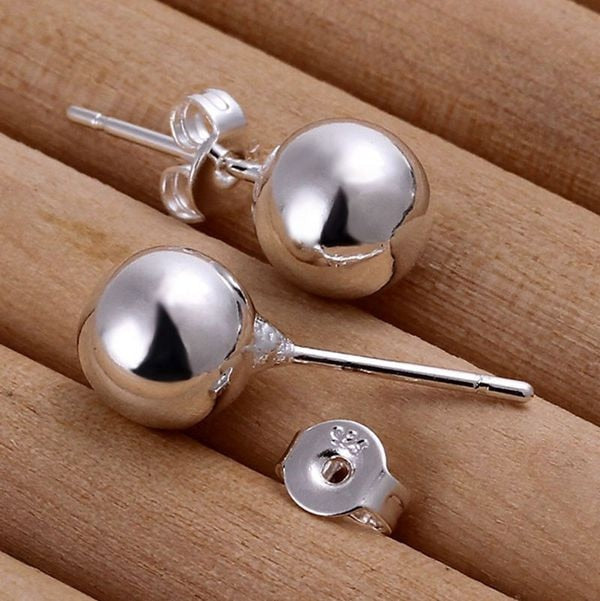 Ball Bead Stud Earrings | Ball Post Earring | Ball Stud Earrings | Silver Ball Studs | Tiny Ball Stud | Women Small Stud | Tiny Ball Earring