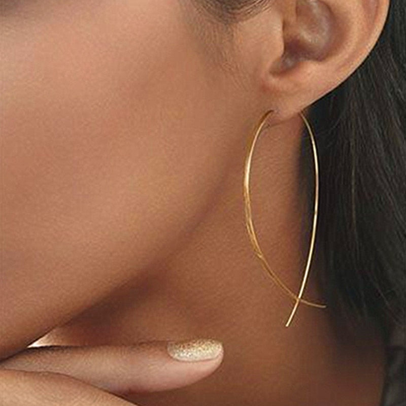 Long Drop Earrings | Long Dangle Earrings | Large Hoop Earrings | Long Swoop Earrings | Lightweight Hoop Earrings | Ear Threader Earrings