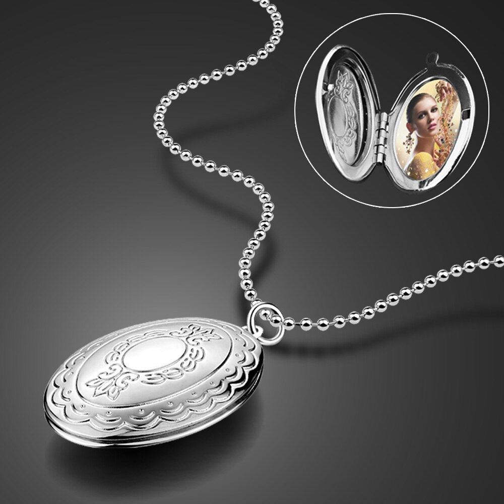 Personalized Custom Photo Necklace | Custom Photo Locket | Photo Engraved Necklace | Projection Necklace | Oval Locket | Necklace With Photo