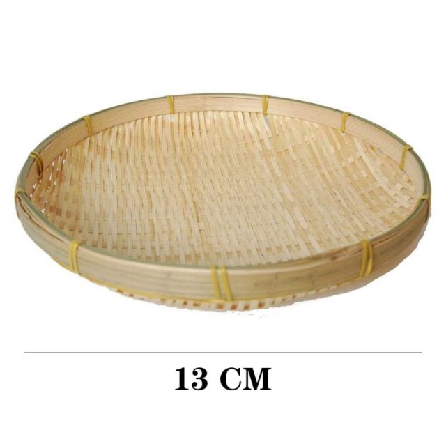 Tamiz de bambú tejido a mano balsa de bambú pintada a mano recogedor redondo DIY fruta decorativa cesta de pan bandeja de almacenamiento de cocina