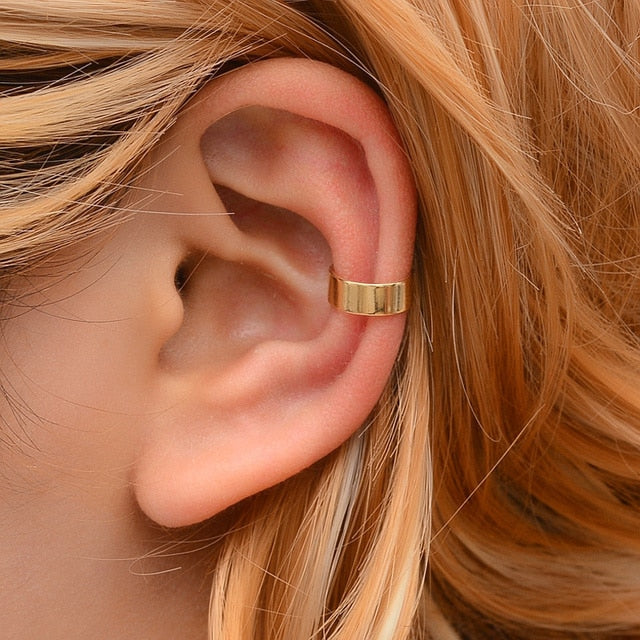 Ear Cuff Gold Leaves Non-Piercing Ear Clips Fake Cartilage Earring Jewelry For Women Men gifts