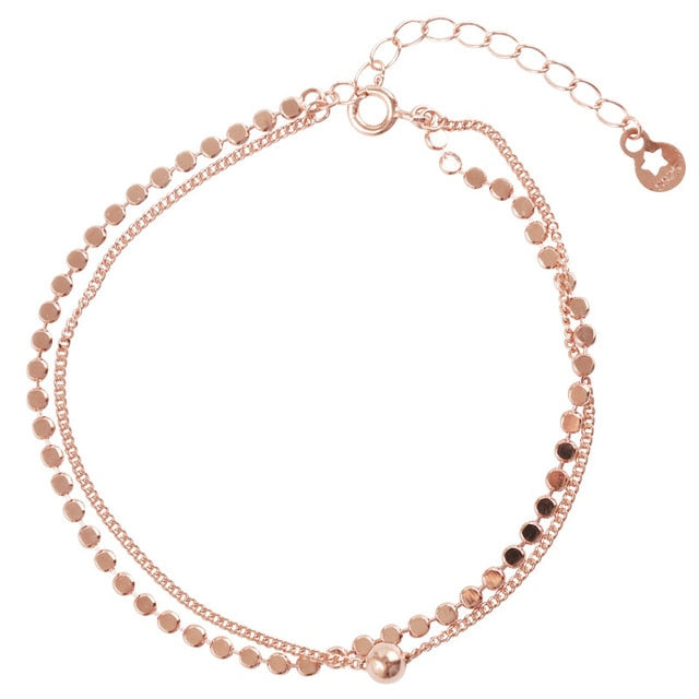 Temperament Kleines Armband Persönlichkeit Doppelschicht Kleine Perlen Silber Schmuck für Frauen Party Geschenk