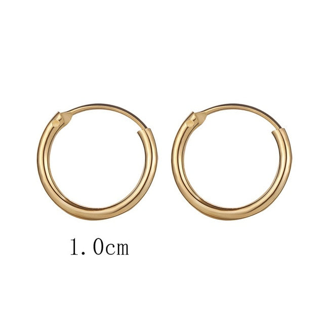 Vintage Rose Gold Multiple Dangle Small Circle Hoop Earrings for Women серьги Jewelry Steampunk Ear Clip Gift