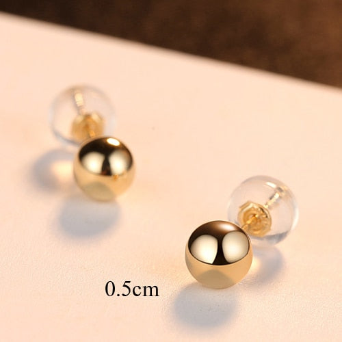 Ball Stud Earrings | Gold Ball Stud | Minimalist Earring | Tiny Bead Studs | 18K Yellow Gold Dainty Studs | Small Studs | Tiny Ball Earrings