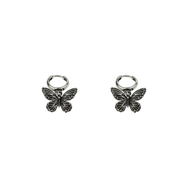 Butterfly Hoop Earrings | Silver Butterfly Earrings | Butterfly Huggie | Women Butterfly Stud | Butterfly Earring | Butterfly Charm Earrings